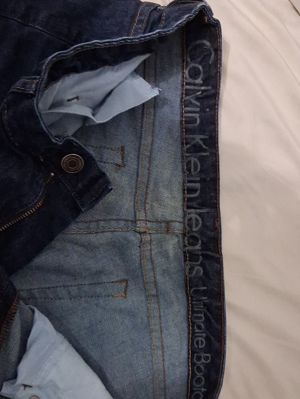 Calvin Klein Womens Dark Indigo Bootcut Jeans 14/32 Size